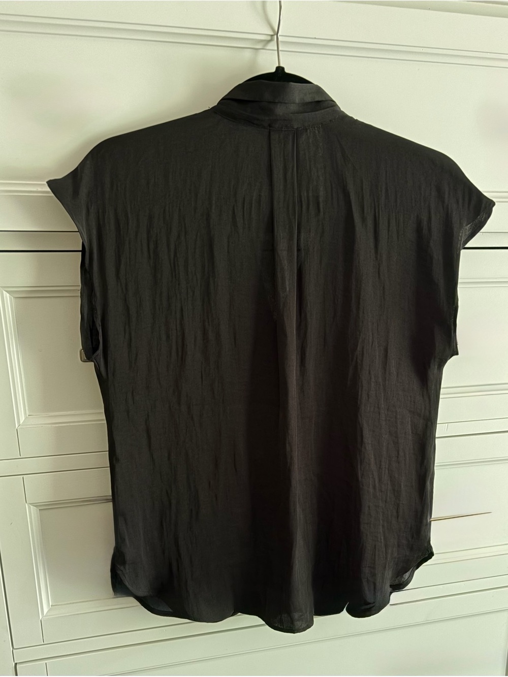 Nine West Black Cap-Sleeve Button-Front Blouse XS - Picture 2 of 2